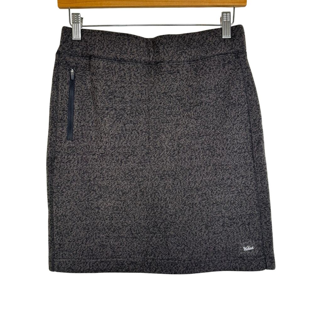 Woolrich Pull On Sweater Skirt Size Small Sporty Heathered Brown Black 18" Long
